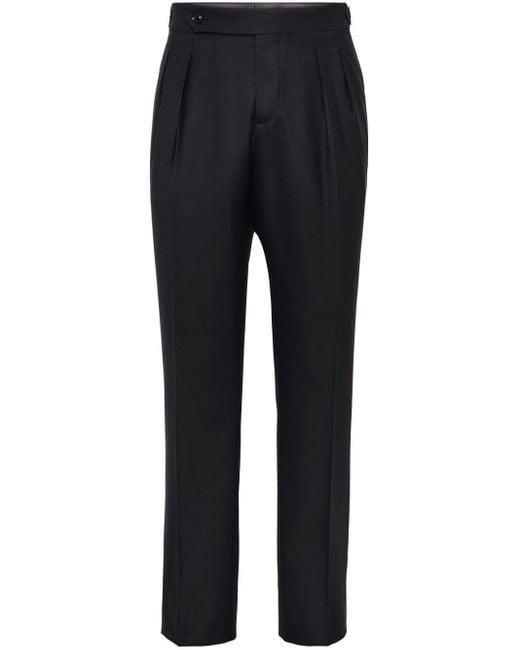 Brunello Cucinelli Black Virgin Wool-blend Trousers for men