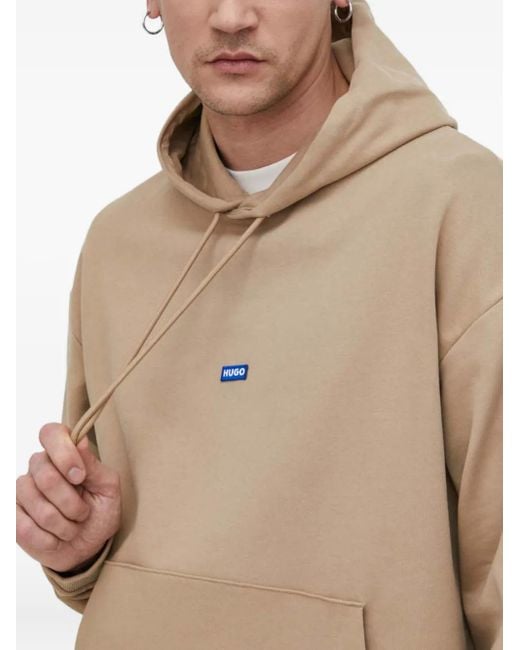 HUGO Hoodie mit Logo-Patch in Natural für Herren