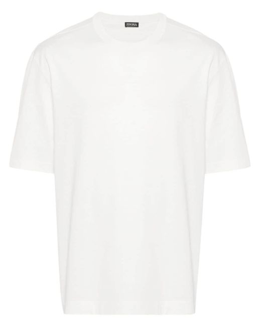 T-shirt en coton à manches courtes Zegna pour homme en coloris White