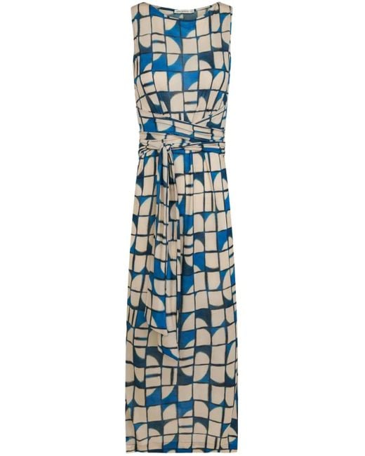 Lenny Niemeyer Blue Geometric-Print Midi Dress