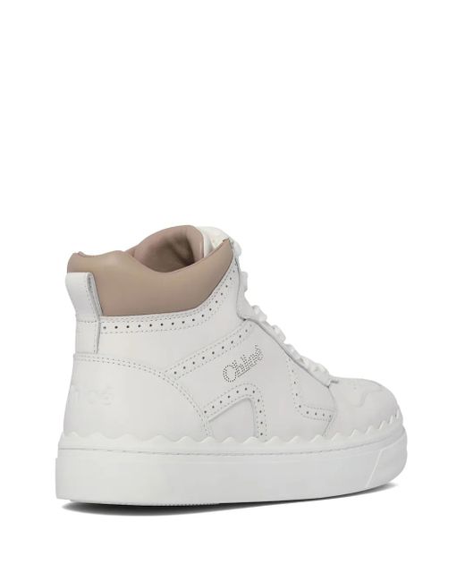 Chloé White Perforated-Detail Sneakers