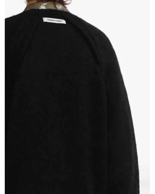 Undercover Black Buttoned Raglan-Sleeve Cardigan for men