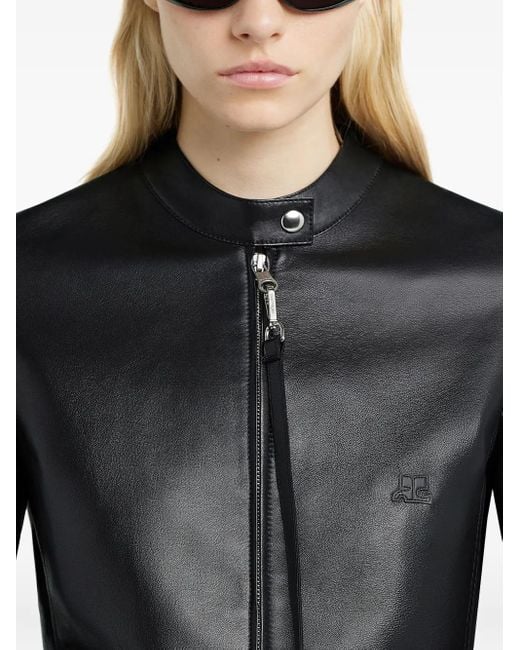 Courreges Black Leather Jacket