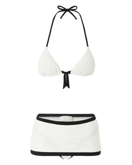 Genny White Skirt-Detail Bikini