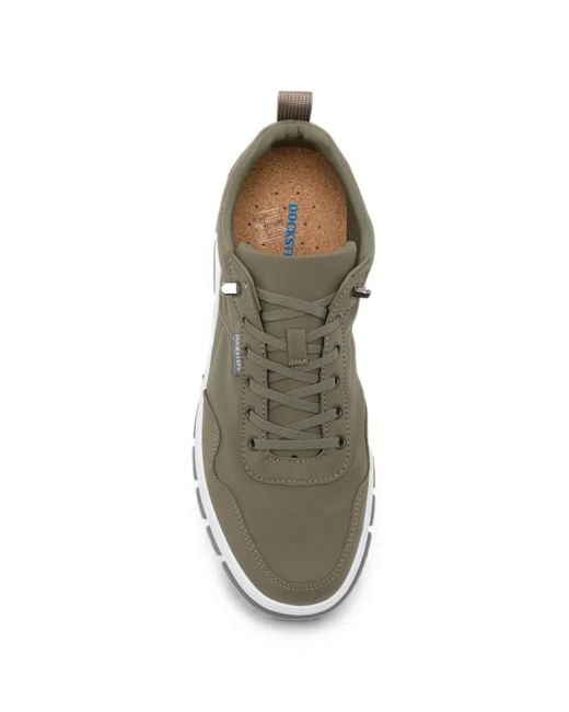 Docksteps Green Journey Lace-Up Panelled Sneakers for men