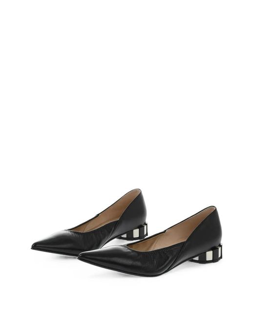AMI Black Pointed-Toe Pleated Shoes
