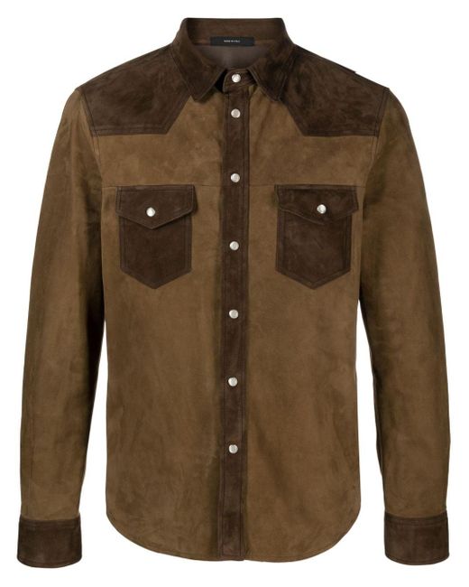 Tom Ford Green Suede Shirt for men