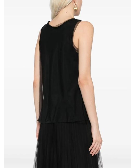 JNBY Black Mesh-Detailing Top