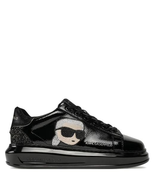 Karl Lagerfeld Women's Black Glitter-Embellished Sneakers