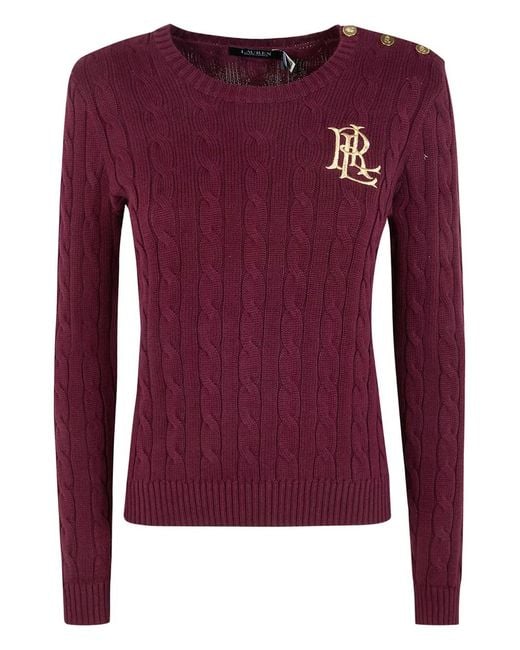 Jersey con ribete de botones y logo Ralph Lauren de color Red