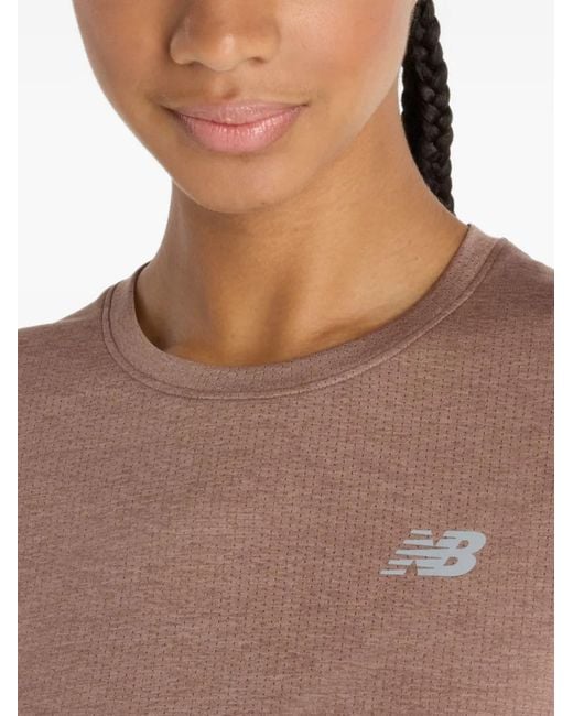 Camiseta con logo estampado New Balance de color Brown