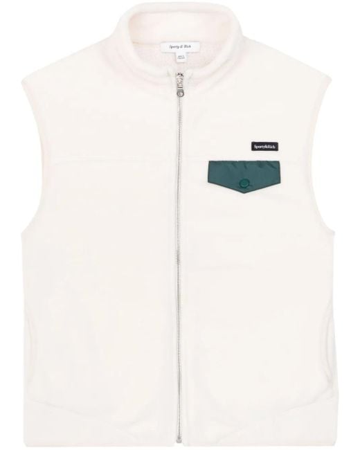 Sporty & Rich Natural Zipped Polar Vest