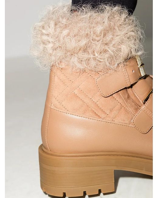 Aquazzura Multicolor Ryan Faux-Fur Buckle-Strap Boots
