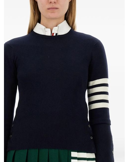 Thom Browne レディース ブルー ストライプ カシミアセーター 【公式通販】