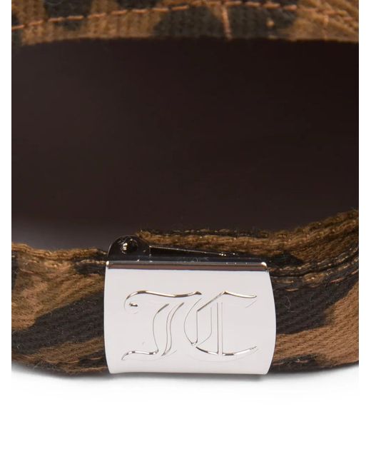 Juicy Couture Brown Leopard-Print Crystal-Embellished Cap