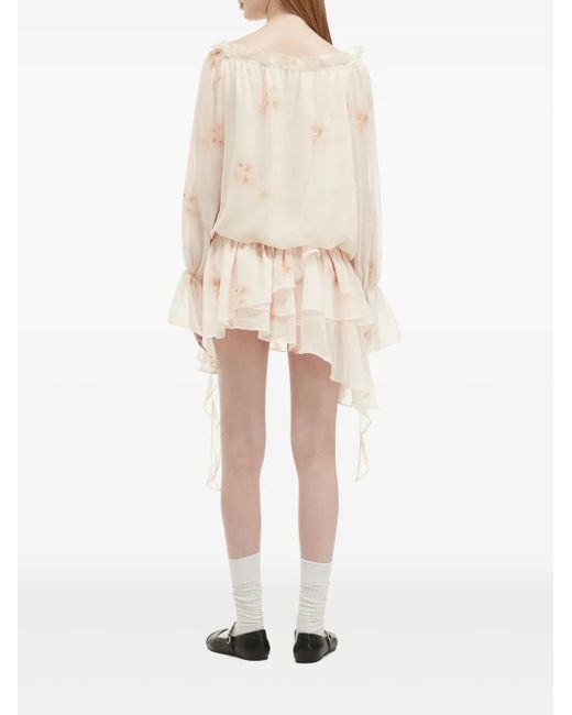 B+ AB Natural Ruffle-Detail Dress