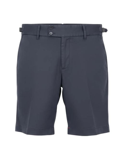 Isaia Blue Side-Buckle Chino Shorts for men