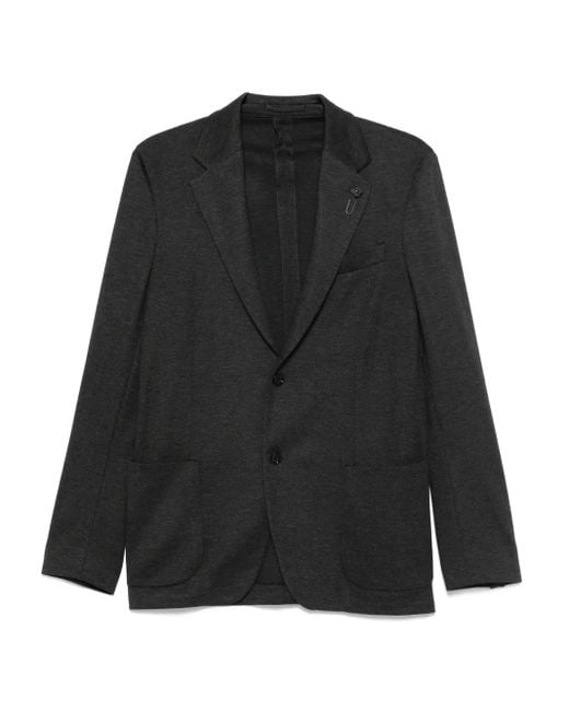 Chaqueta con bolsillo de parche Lardini de hombre de color Black