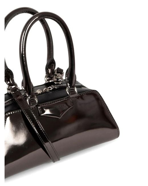 Givenchy Black Mini Antigona East-West Metallic Leather Clutch Bag