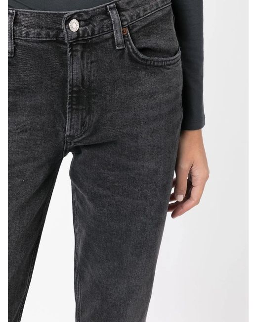 Agolde Blue Lyle Low-Rise Slim-Cut Jeans