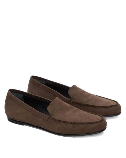 Loulou de Saison Brown Pesaro Topstitching Loafers