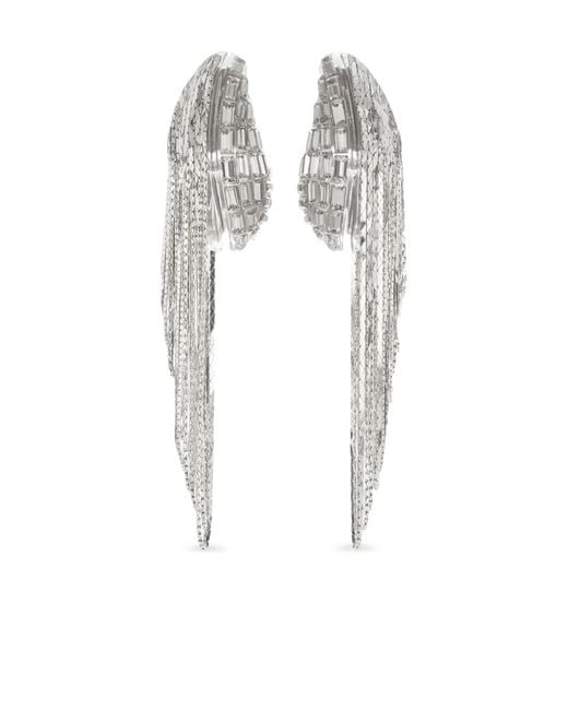 Tory Burch White Runway Chain Earrings