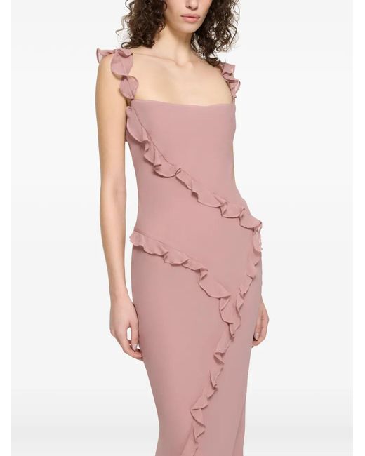 Paris Georgia Pink Ruffled Maxi Dress