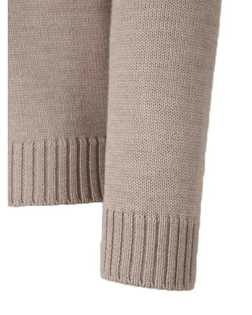 Zanone Gray Raglan-Sleeve High-Neck Sweater for men