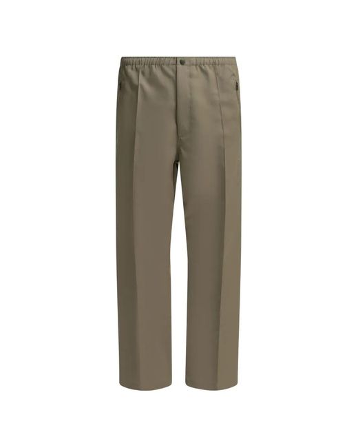 Needles Gray Warm Up Pressed-Crease Zipped-Pockets Trousers for men
