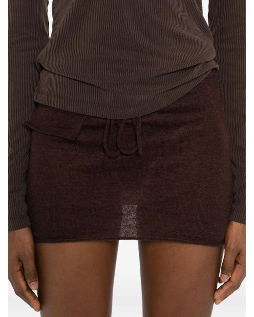 Minifalda con cordones AYA MUSE de color Brown