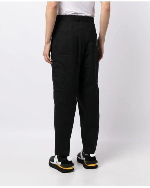 Lardini Black Wool-Blend Tapered Tailored Trousers for men