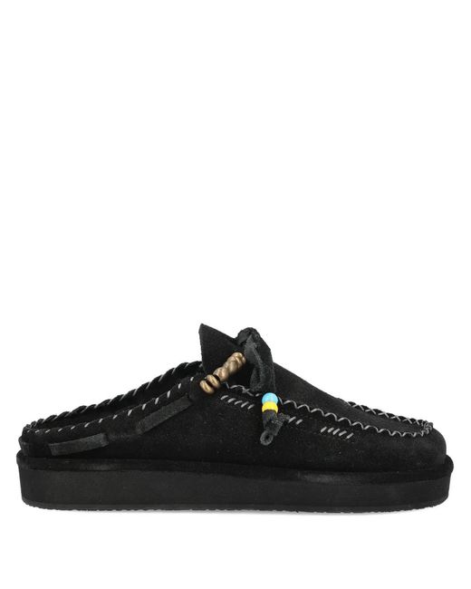 CALEB PARIS Black Mules Brodées