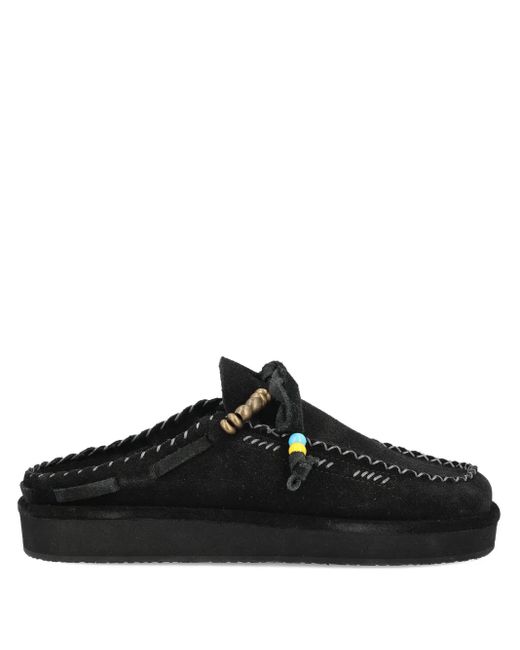 CALEB PARIS Black Mules Brodées