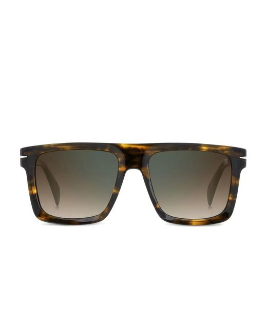 David Beckham Brown Tortoiseshell Square Sunglasses for men