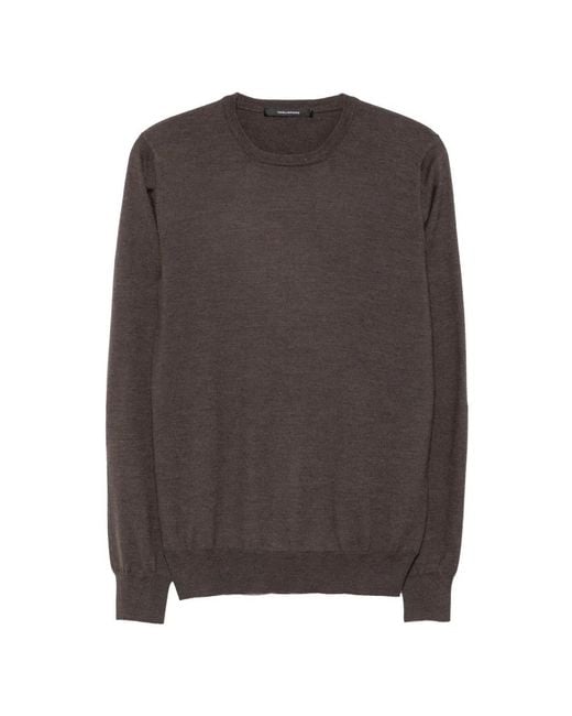 Tagliatore Brown Marley Crew-Neck Long-Sleeve Sweater for men