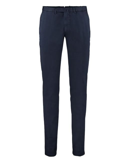 THE (Alphabet) Blue Stretch-Cotton Chino Trousers for men
