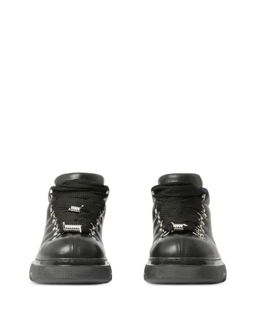 Burberry Black Leather Trek Boots for men