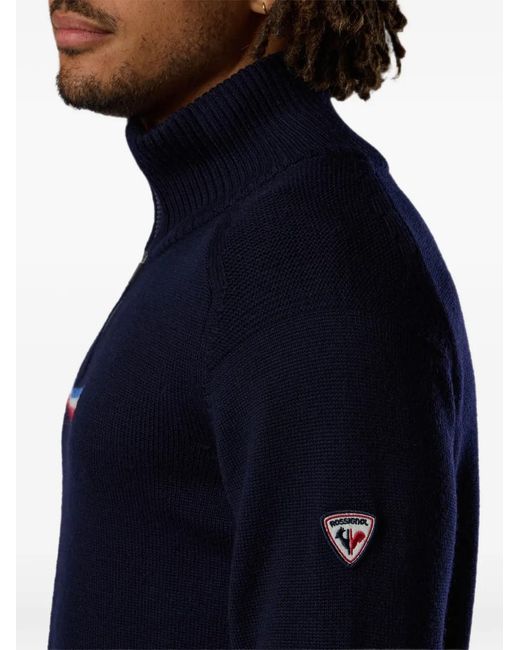 Rossignol Blue Odysseus Half-Zip Merino Sweater for men