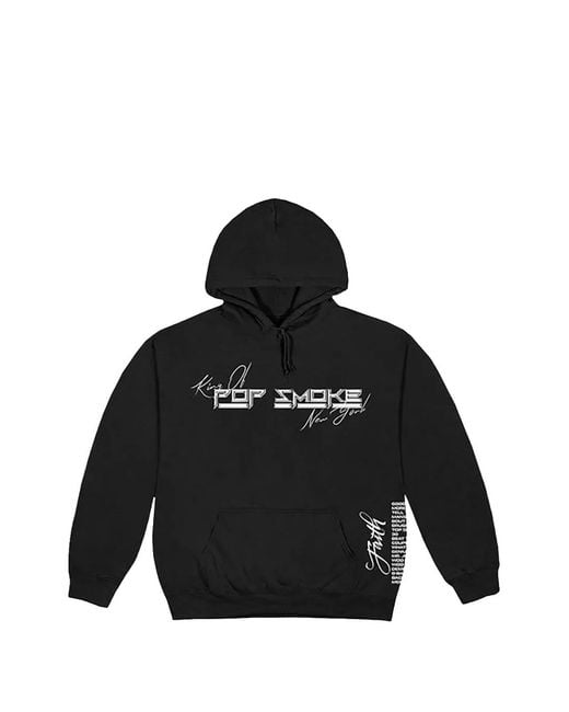 Vlone(GOAT) Black X Pop Smoke Graphic-Print Drawstring Hoodie for men