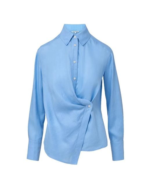 Veronica Beard Blue Perezzi Draped Shirt