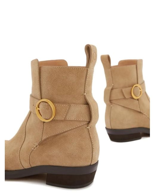 Odissi Brown Ornella Ankle Strap Suede Boots