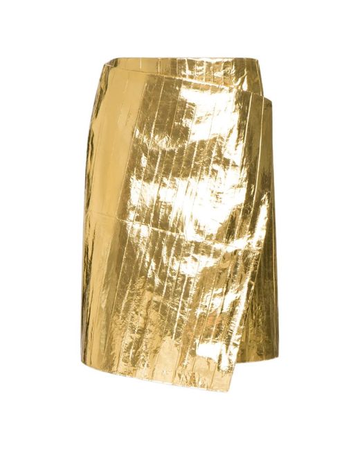 Alberta Ferretti Metallic Slit Skirt