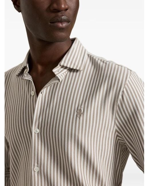 Polo Ralph Lauren White Striped Oxford Shirt for men