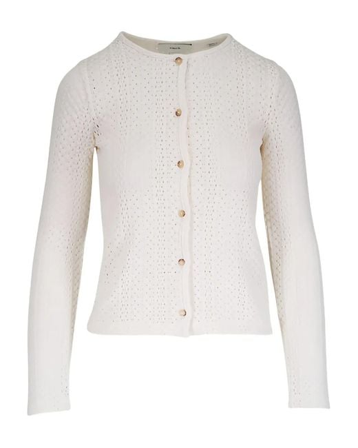 Vince White Open-Knit Cardigan
