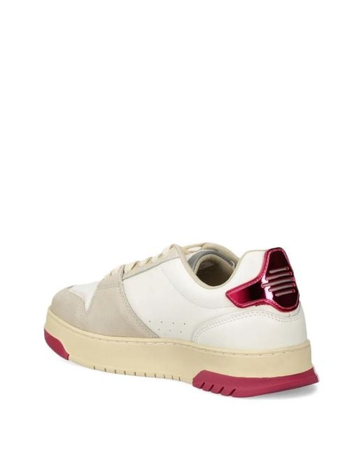Blauer White Panelled Lace-Up Sneakers