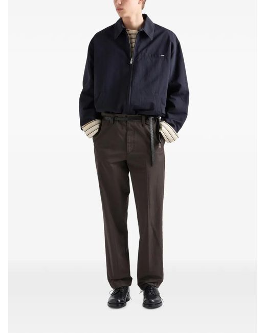 Prada Blue Blouson En Tissu Technique for men