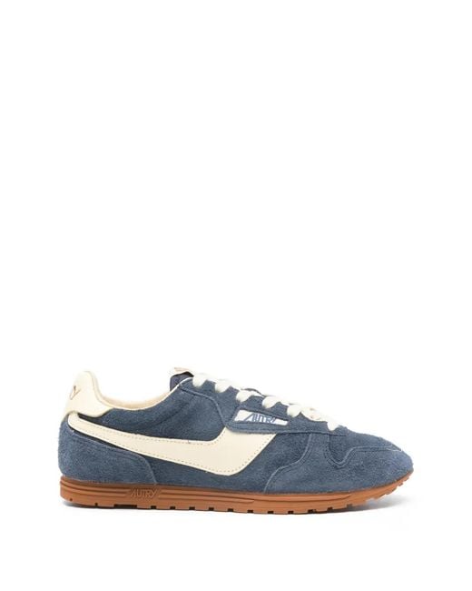 Autry Blue Baskets Windspin En Daim