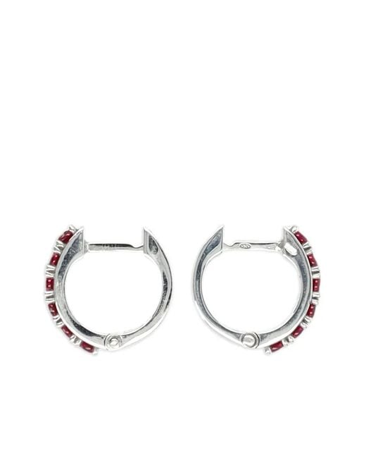 Emanuele Bicocchi White Embellished Hoop Earrings