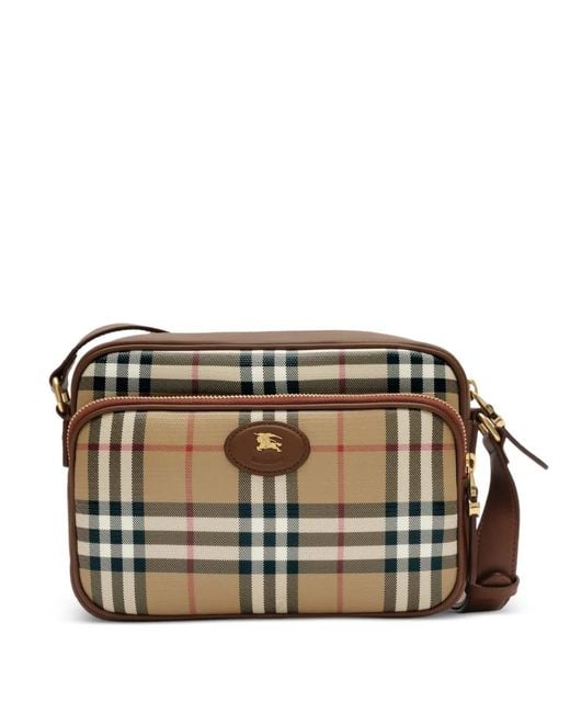 Burberry Brown Check Pocket Crossbody Bag for men