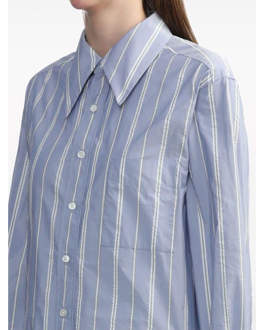 Toga Blue Striped Asymmetric Shirt Dress